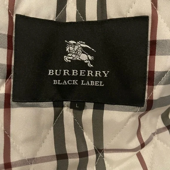 Preloved Burberry black label trench coat great condition size LARGE.
